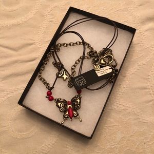 Jim Shore Red Coral Butterfly Necklace